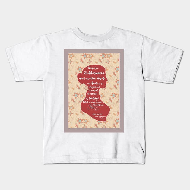 Jane Austen - feminist quote Kids T-Shirt by FanitsaArt
